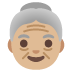 👵🏼 old woman: medium-light skin tone display on Google